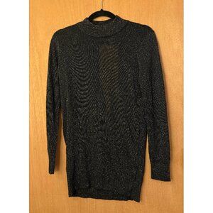 Black & Gold Sweater Dress with Keyhole Back - Size M